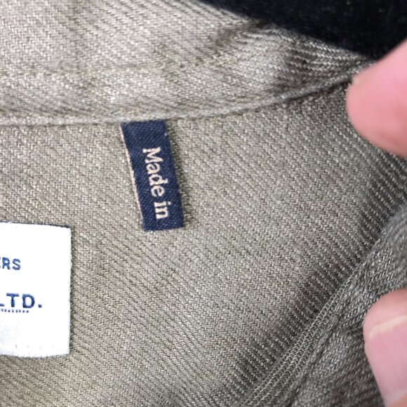 Barbour Shirt Mens M Green 100% Linen Tailored Fit Long Sleeve Cove Beach Airy - Picture 7 of 16